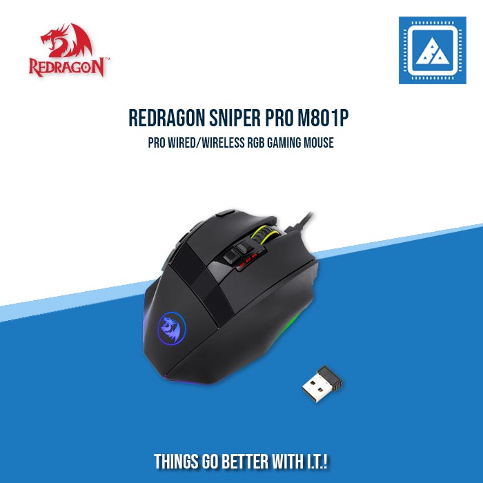 REDRAGON SNIPER PRO M801P WIRED/WIRELESS RGB GAMING MOUSE REDRAGON SNIPER PRO M801P WIRED/WIRELESS RGB GAMING MOUSE